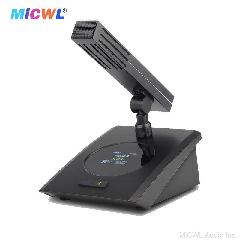 MiCWL A115 Square 36 Desktop Table Wireless Digital Conference Microphones System President Delegate Option Audio 36 Mics - MiCWL Audio Inc