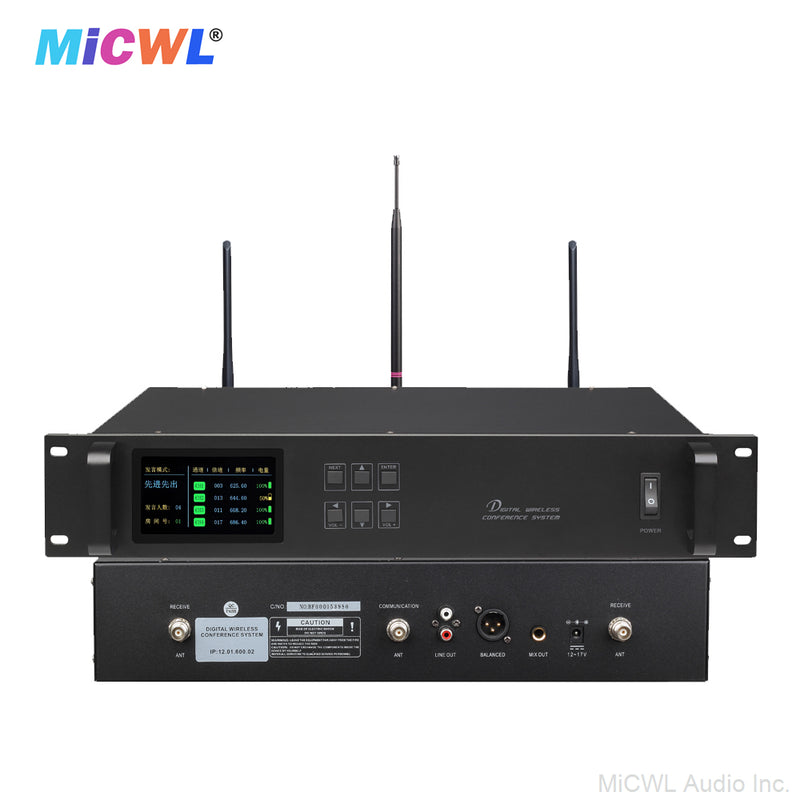 MiCWL A115 Square 36 Desktop Table Wireless Digital Conference Microphones System President Delegate Option Audio 36 Mics - MiCWL Audio Inc