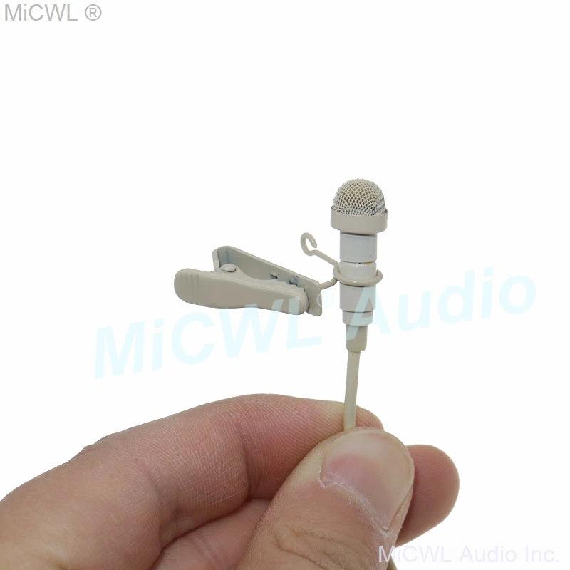 High Quality Beige ME2 Lavalier Microphone For Shure UR24D SLXD PGXD ULXD BeltPack TA4F Mini Tie Clip Mic With Metal Windscreen - MiCWL Audio Inc