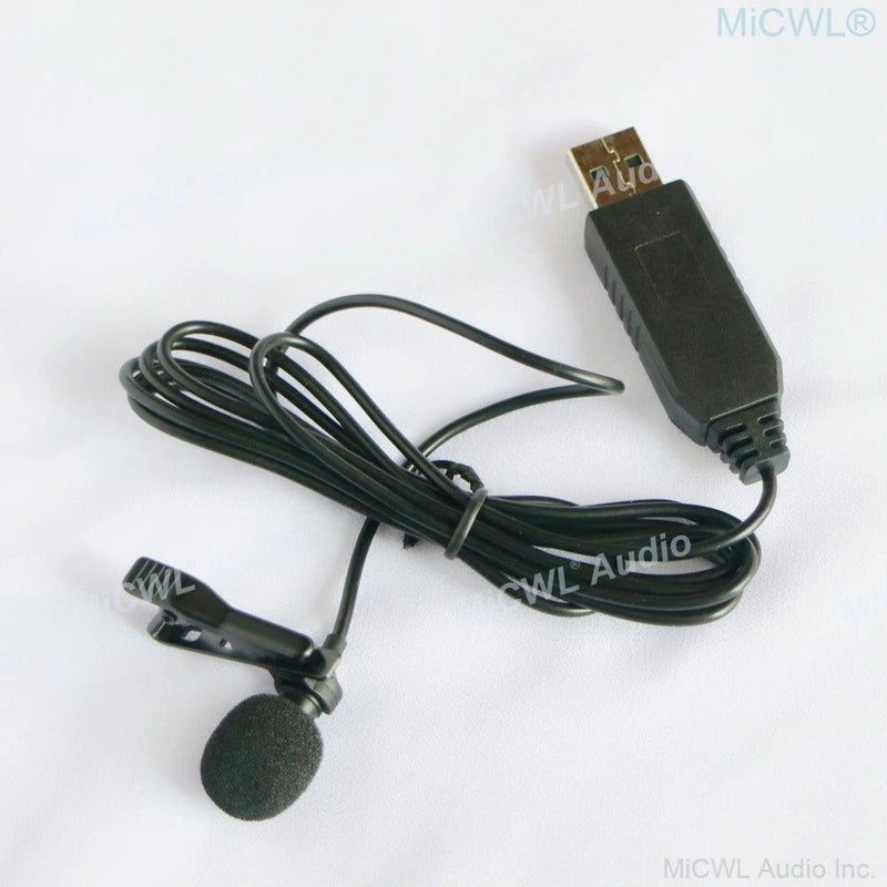 Black USB Microphone Tie Clip Lavalier Computer Laptop Mics - MiCWL Audio Inc