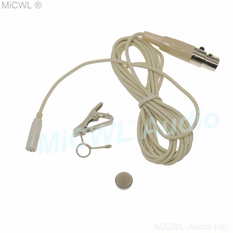 High Quality Beige ME2 Lavalier Microphone For Shure UR24D SLXD PGXD ULXD BeltPack TA4F Mini Tie Clip Mic With Metal Windscreen - MiCWL Audio Inc