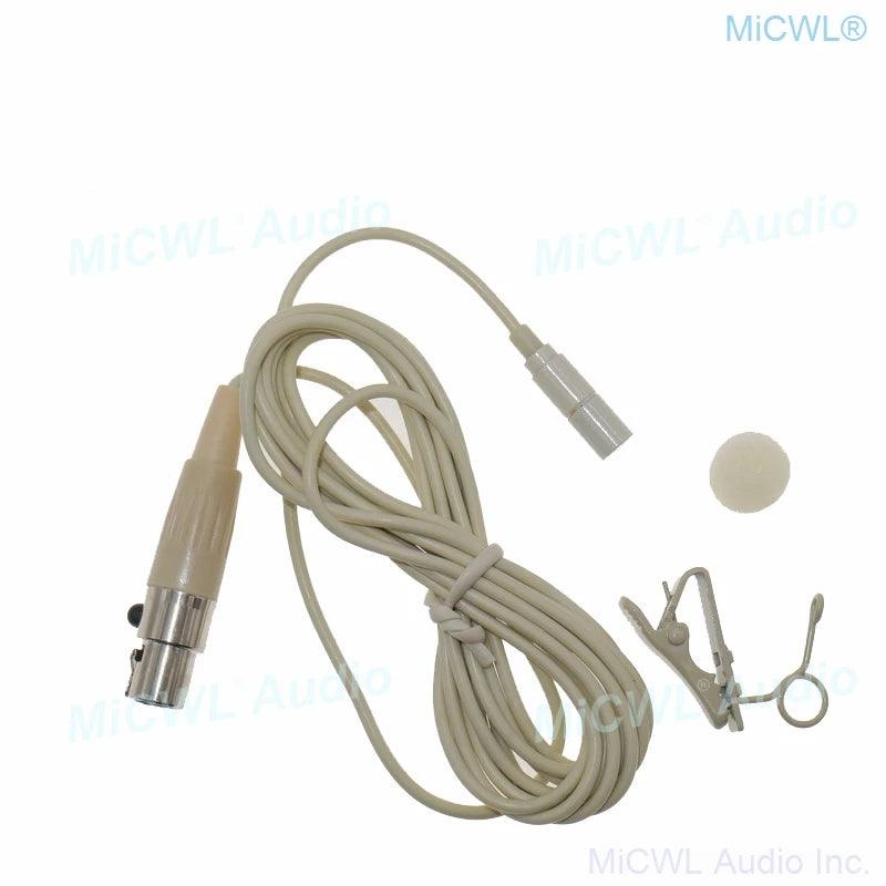 Beige ME2 Tie Clip Lapel Lavalier Microphone For AKG Samson Wireless BeltPack TA3F mini 3Pin - MiCWL Audio Inc