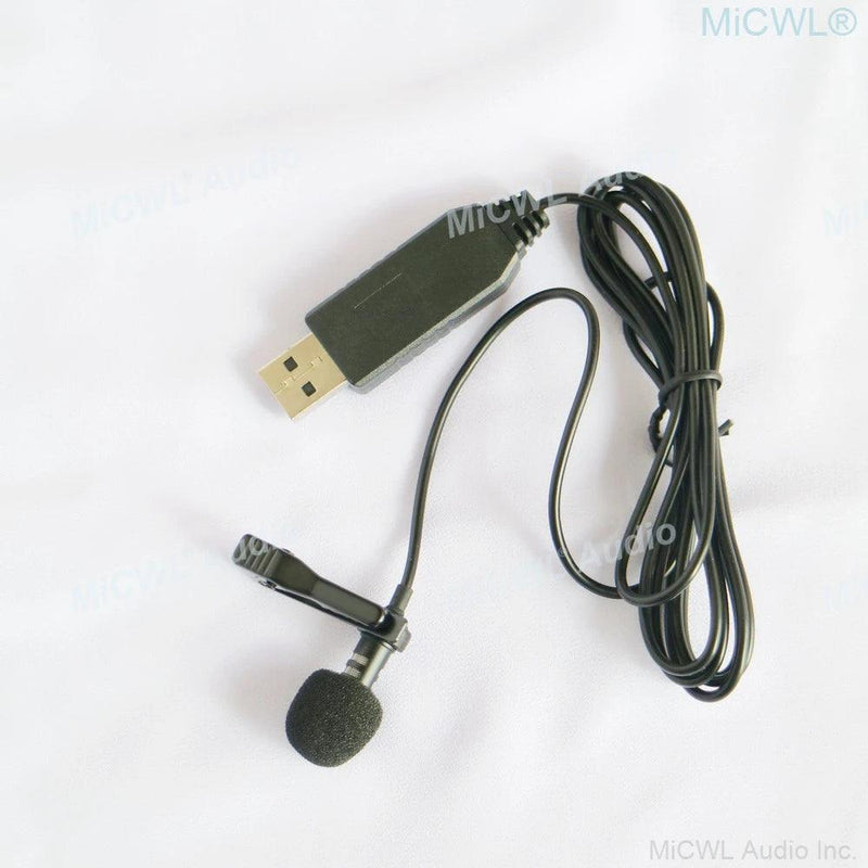 Black USB Microphone Tie Clip Lavalier Computer Laptop Mics - MiCWL Audio Inc