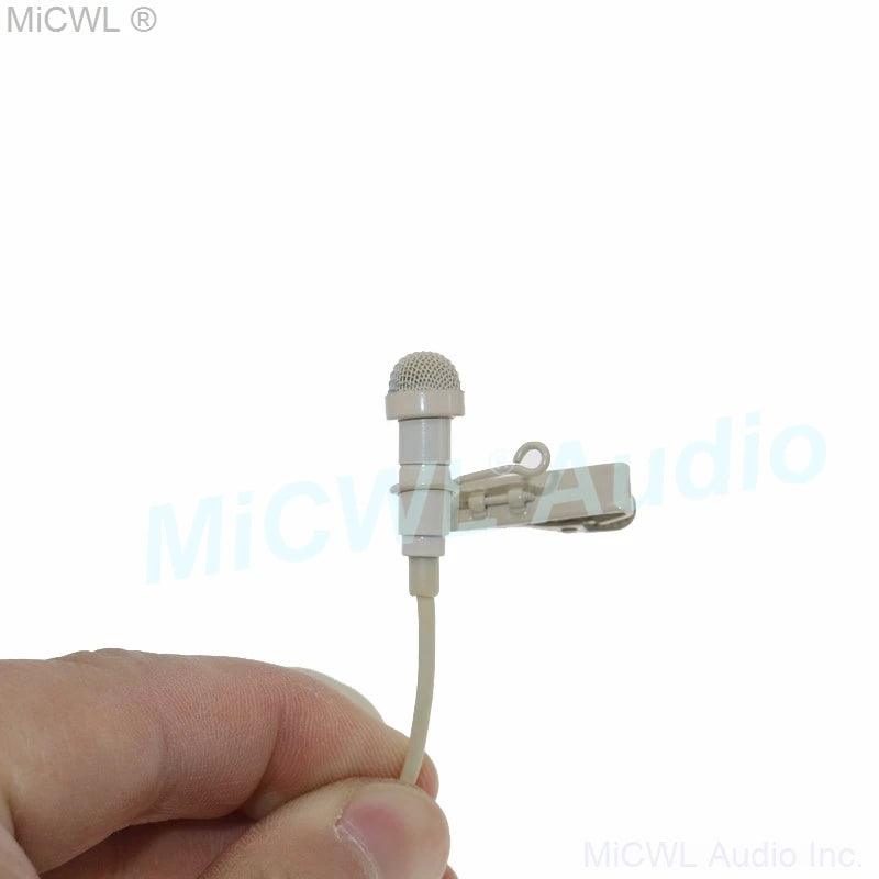 High Quality Beige ME2 Lavalier Microphone For Shure UR24D SLXD PGXD ULXD BeltPack TA4F Mini Tie Clip Mic With Metal Windscreen - MiCWL Audio Inc