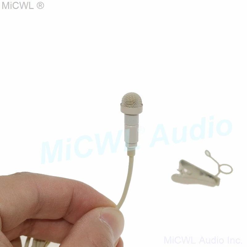 High Quality Beige ME2 Lavalier Microphone For Shure UR24D SLXD PGXD ULXD BeltPack TA4F Mini Tie Clip Mic With Metal Windscreen - MiCWL Audio Inc