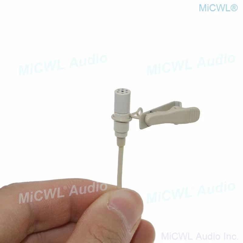 Beige ME2 Tie Clip Lapel Lavalier Microphone For AKG Samson Wireless BeltPack TA3F mini 3Pin - MiCWL Audio Inc