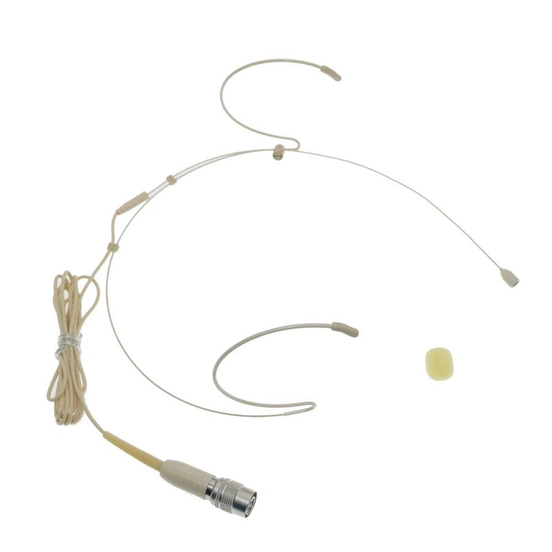 Beige Omni Capsule Head Hook Headset Microphone For Audio Technica ATW Series Wireless Hirose 4Pin AT4 - MiCWL Audio Inc