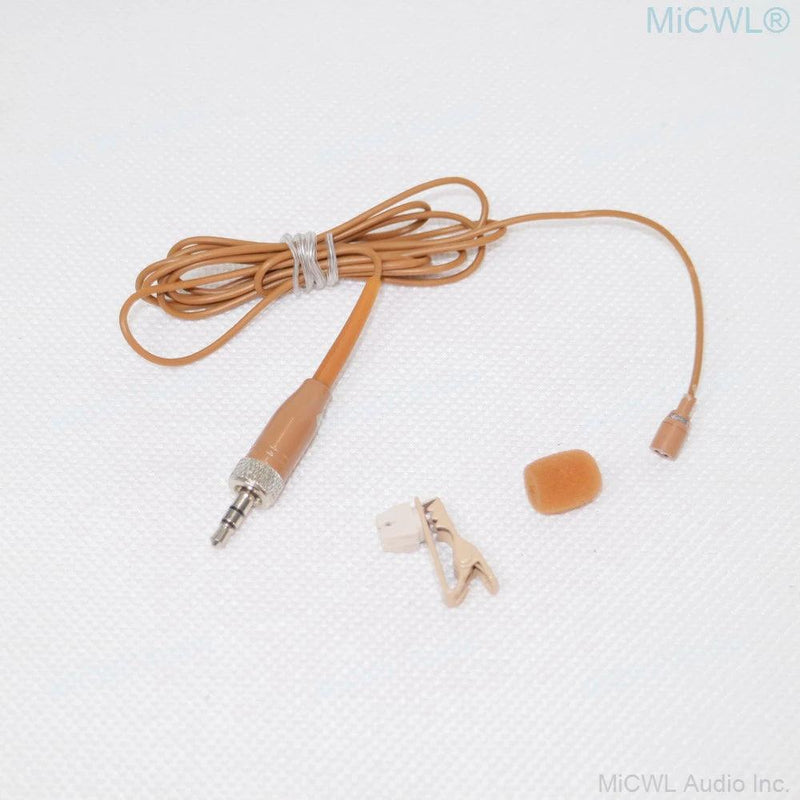 Brown Tie Clip All Direction Noise Canceling Lavalier Microphone For Sennheiser G2 G3 G4 G5 Wireless BeltPack - MiCWL Audio Inc