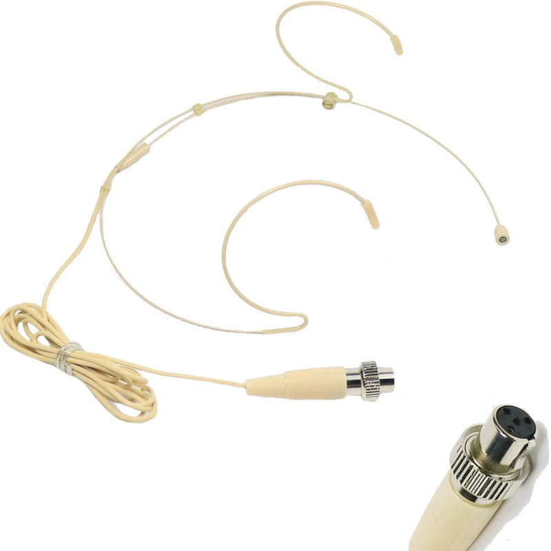 Beige Ear Hooks Headset Microphone For MiPro Wireless System ACT77 - MiCWL Audio Inc