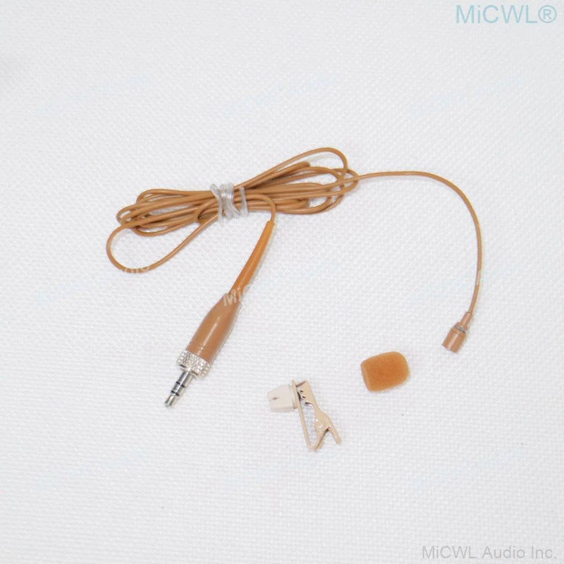 Brown Tie Clip All Direction Noise Canceling Lavalier Microphone For Sennheiser G2 G3 G4 G5 Wireless BeltPack - MiCWL Audio Inc