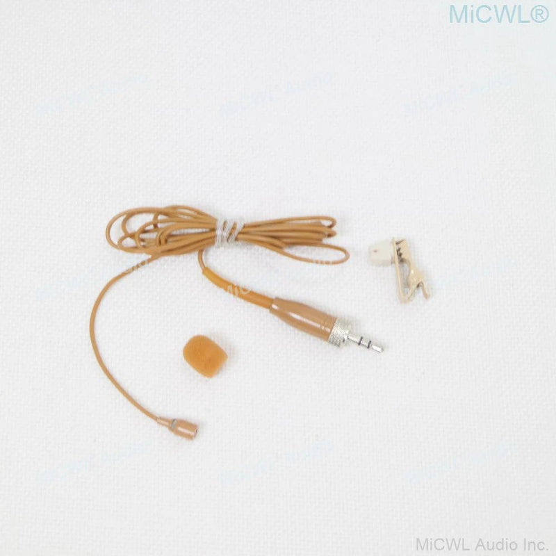 Brown Tie Clip All Direction Noise Canceling Lavalier Microphone For Sennheiser G2 G3 G4 G5 Wireless BeltPack - MiCWL Audio Inc