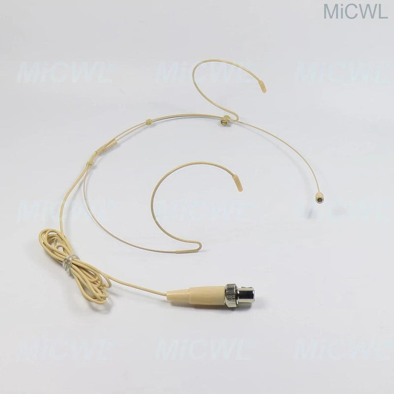 Beige Ear Hooks Headset Microphone For MiPro Wireless System ACT77 - MiCWL Audio Inc