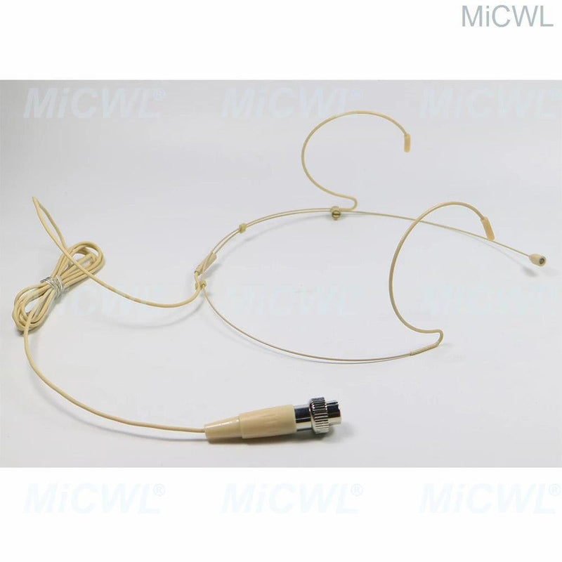 Beige Ear Hooks Headset Microphone For MiPro Wireless System ACT77 - MiCWL Audio Inc