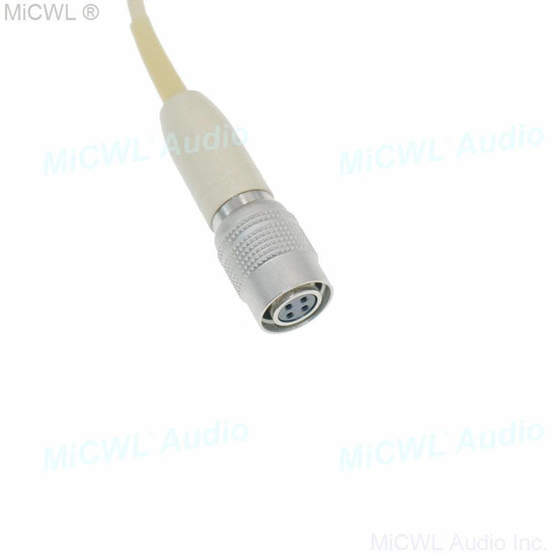 Beige Omni Capsule Head Hook Headset Microphone For Audio Technica ATW Series Wireless Hirose 4Pin AT4 - MiCWL Audio Inc