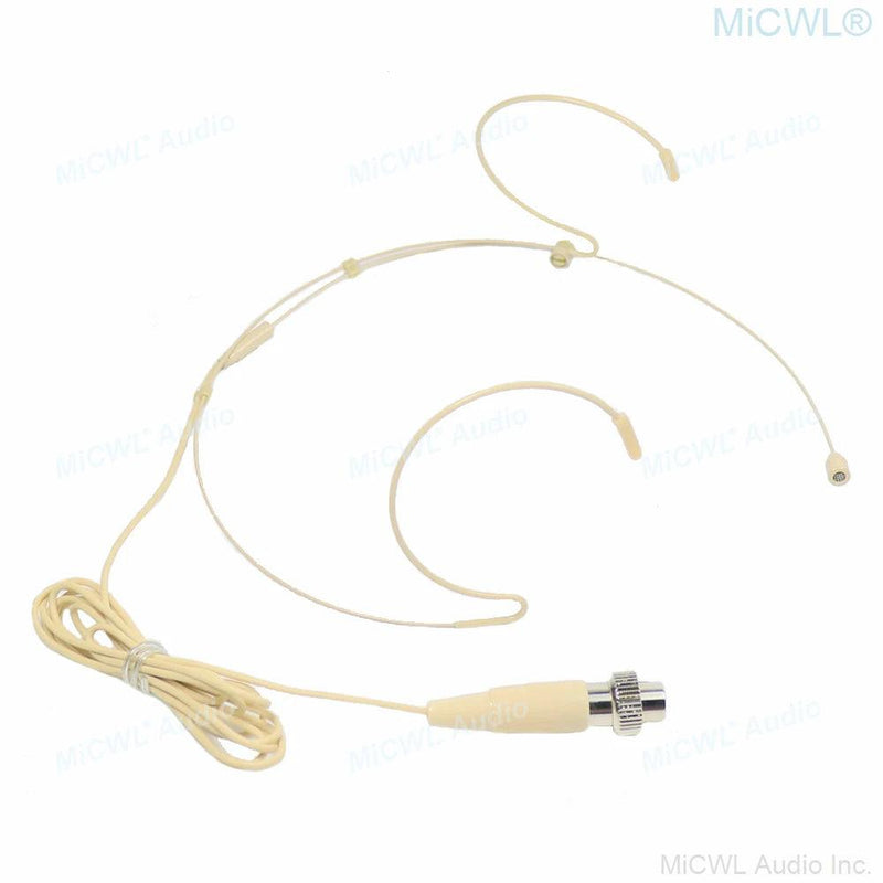 Beige Ear Hooks Headset Microphone For MiPro Wireless System ACT77 - MiCWL Audio Inc