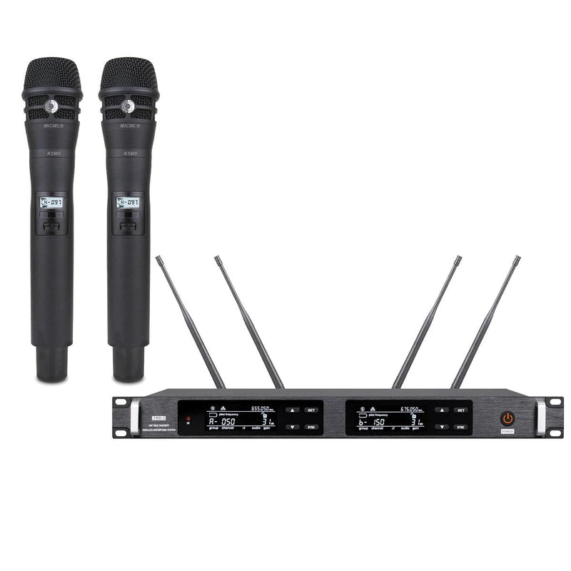 Authentic 2 Handheld Wireless Microphone System ULXD4 Receiver KSM8 Dynamic Beta87 KSM9 Condenser Stage Sing Voice Karaoke - MiCWL Audio Inc