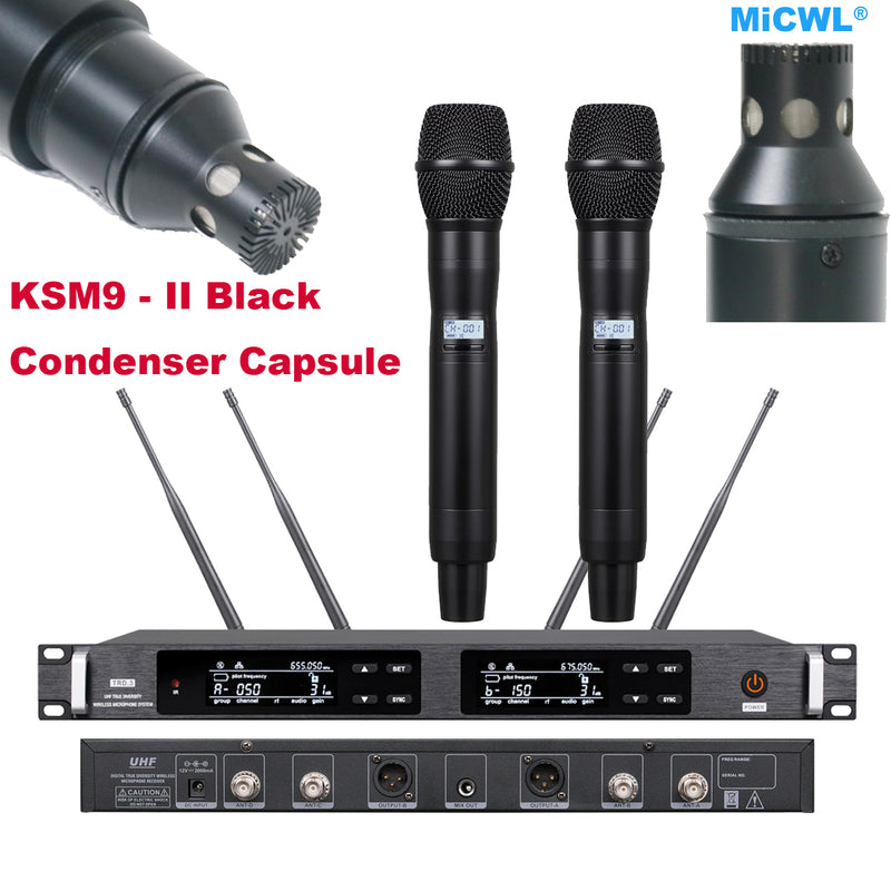 Super Technology AD4D Dual Channel Wireless KSM9 Gold Condenser Microphone Stage Performance DJ Karaoke Digital Mic System