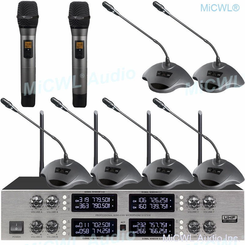 Pro 400 Channel CCS 900 Ultro Discussion Digital Wireless Microphone CCS-DL with 8 Cardioid Desktop Gooseneck Mic System