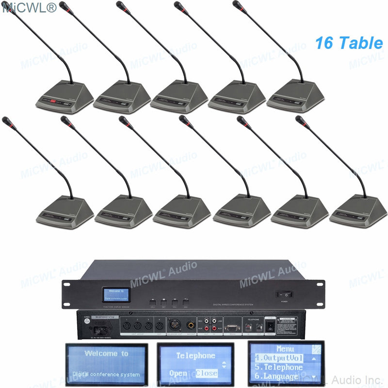 MXC600 Digital Desktop Gooseneck Microphone Meeting Room President Delegate Conference Discussing System MiCWL A351M-A3504 - MiCWL Audio Inc