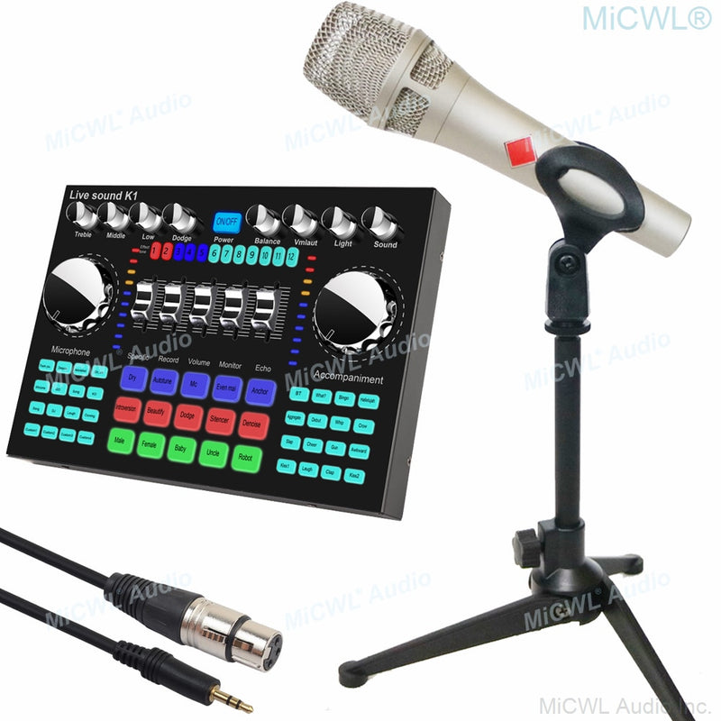 Pro e300 Condenser Cardioid Microphone KMS105 Microfone Studio Recording Live Sound Card Karaoke Mixer Kit 48V PC Mobile Phone