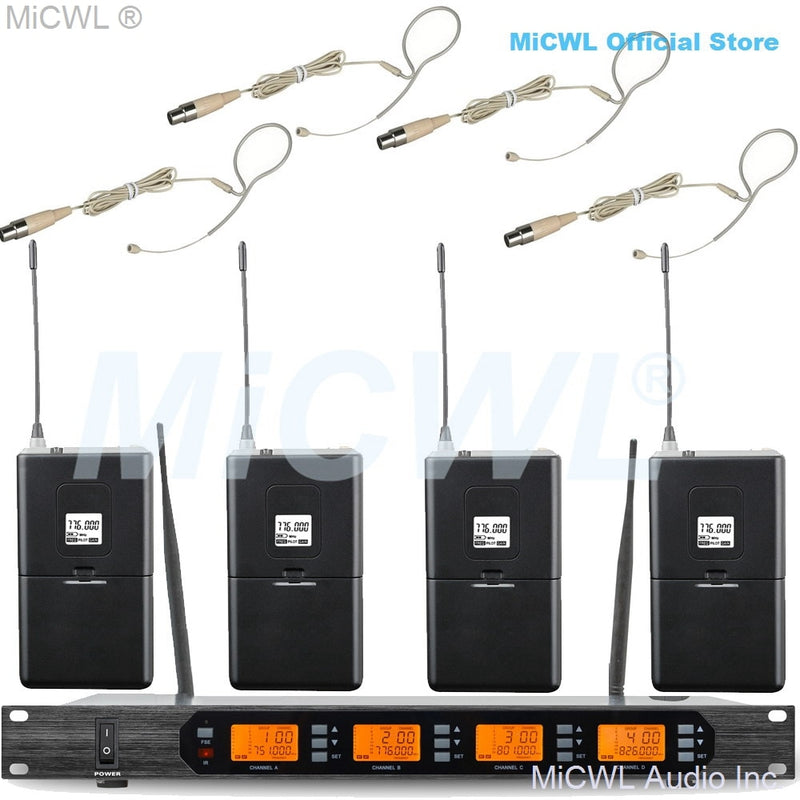 MiCWL Audio ACT707 Digital Wireless Karaoke Microphone System ULXD4 4 Channel Handheld Headset Lavalier Gooseneck Stage Sets