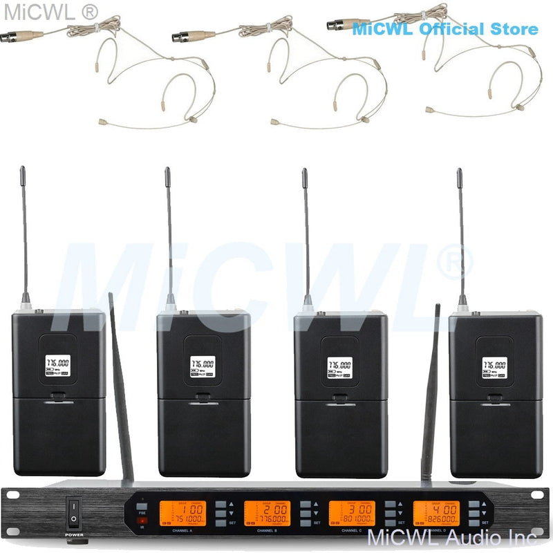 MiCWL Audio ACT707 Digital Wireless Karaoke Microphone System ULXD4 4 Channel Handheld Headset Lavalier Gooseneck Stage Sets