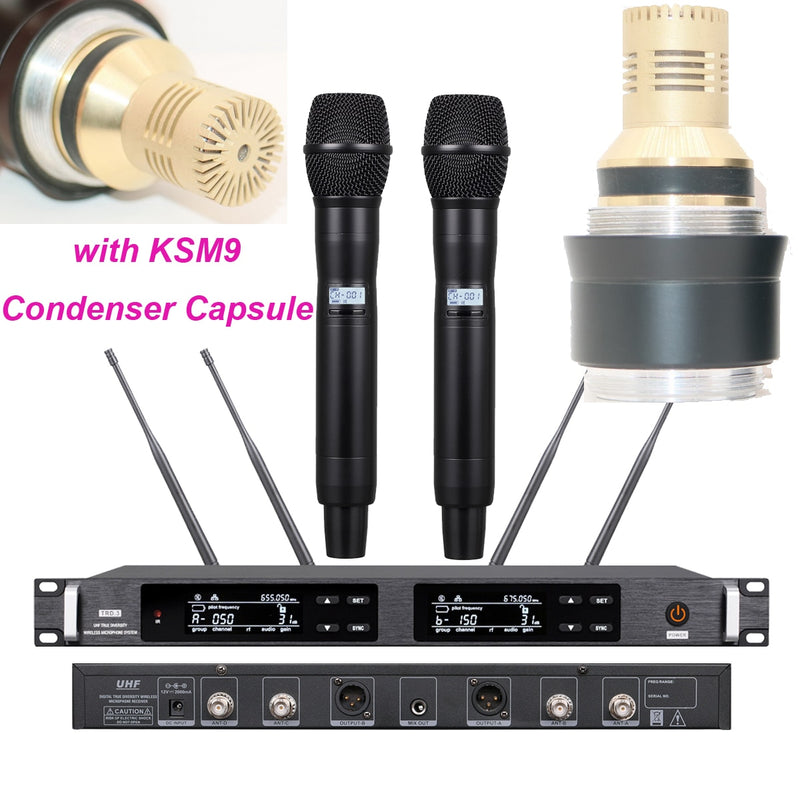 MiCWL Original ULXD4 KSM8 Dynamic KSM9 Condenser Wireless DJ Karaoke Microphone System Stage Singing 4 Antenna Large Range