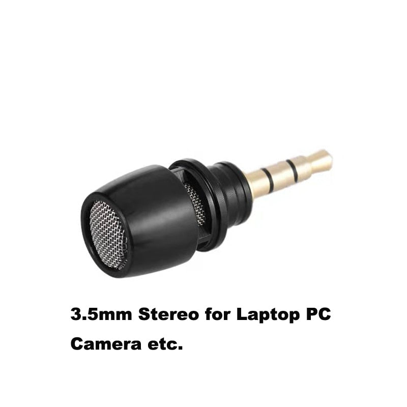 External Cardioid Recording Microphone with 3.5mm Stereo TRRS For Smartphone Laptop Camera Live Video