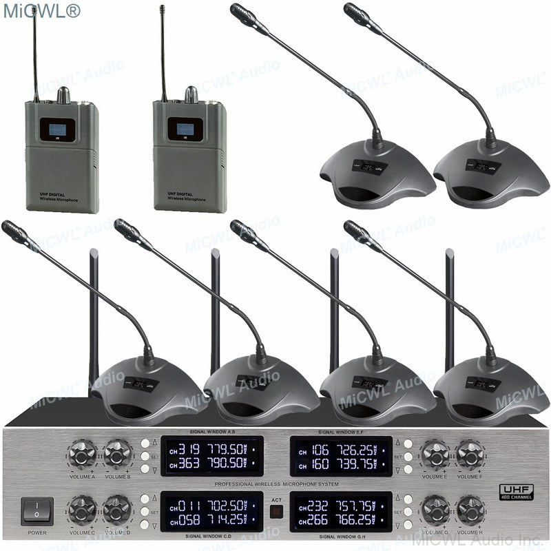 High-End CCS900 Digital Wireless 8 Microphone Channel Conference System 8 Desk Gooseneck CCS-900 8 Handheld 8 Headset Mics Sets