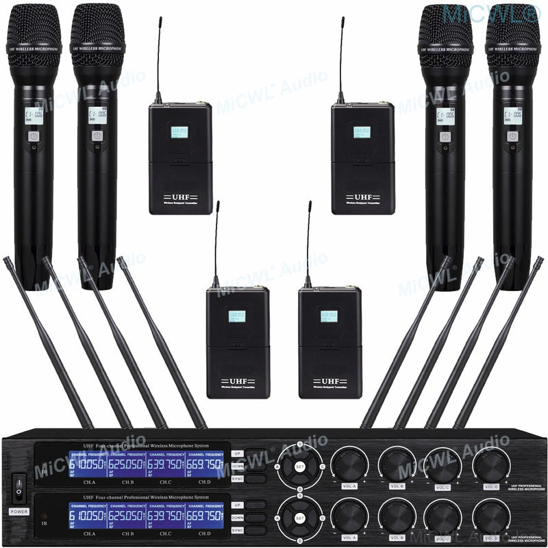 Professional 8 Handheld 8 Headset Karaoke Wireless 8 Channel Microphone Digital System Discussion Conference Meeting MiCWL CS600 - MiCWL Audio Inc