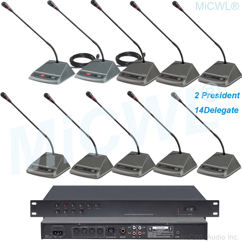 CCS200 Wired Table Gooseneck Conference Microphone System Meeting Room Solutions President Delegate Mics MiCWL A350M-A04