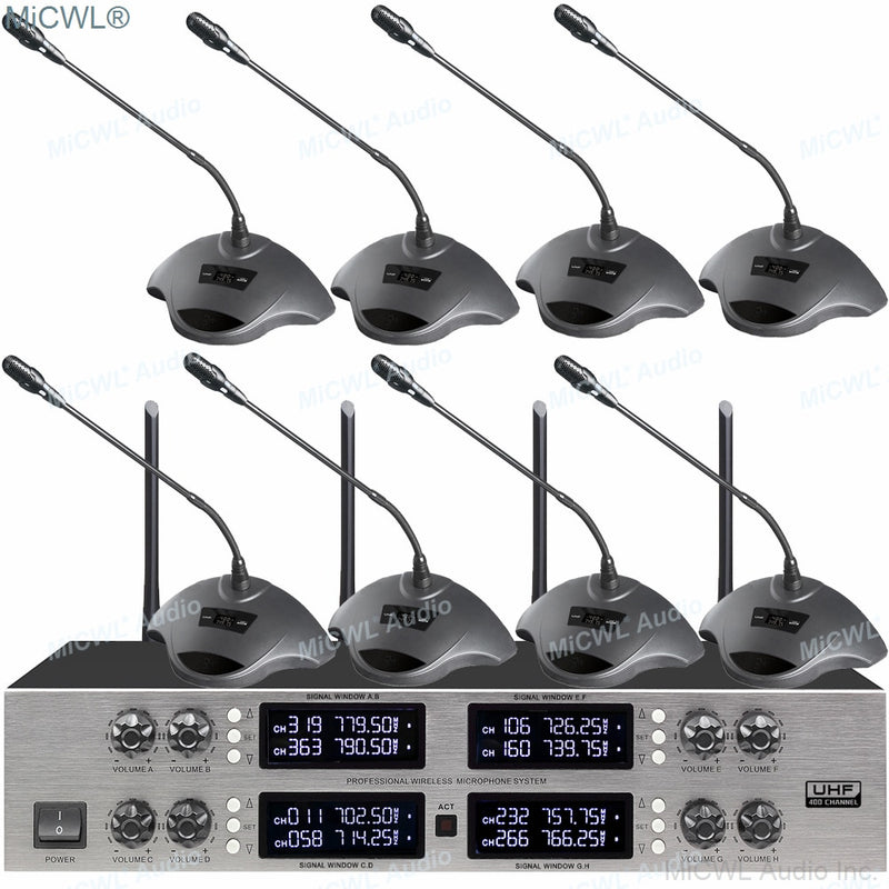 High-End CCS900 Digital Wireless 8 Microphone Channel Conference System 8 Desk Gooseneck CCS-900 8 Handheld 8 Headset Mics Sets - MiCWL Audio Inc