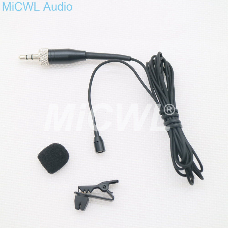 Mini Clip Lavalier Lapel Microphone for Sennheiser Belt Pack Wireless System 3.5mm Lock Jack Black Beige color