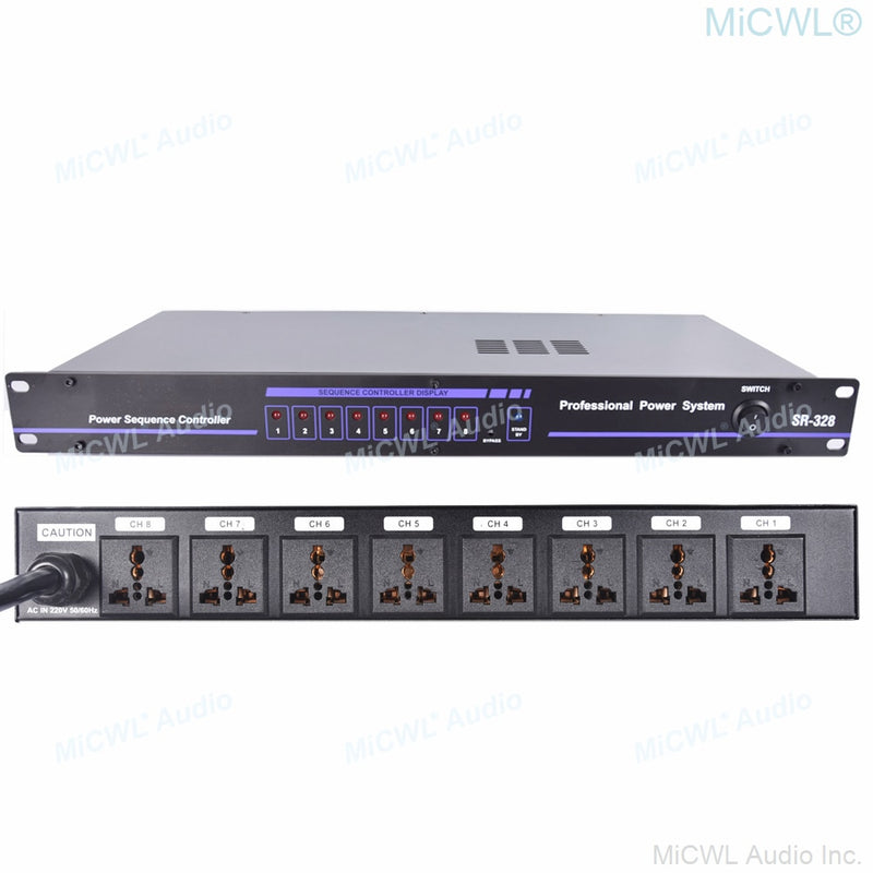 MiCWL 10 Output Rack Mount LCD Power Sequence Controller 30A 6000W Conditioner Surge Protector Power Supply Regulator Air Switch