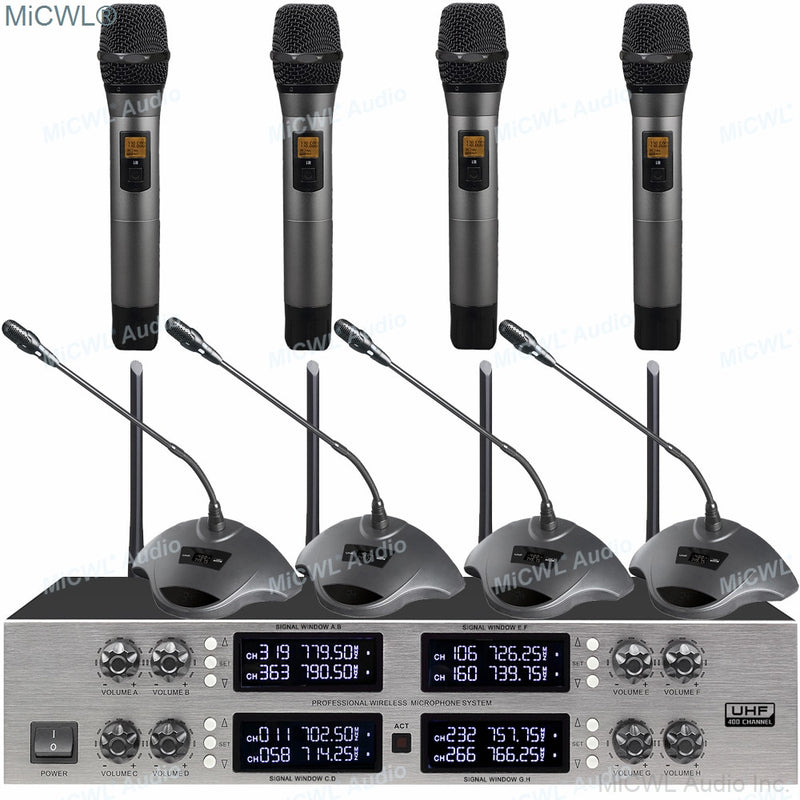 High-End CCS900 Digital Wireless 8 Microphone Channel Conference System 8 Desk Gooseneck CCS-900 8 Handheld 8 Headset Mics Sets - MiCWL Audio Inc