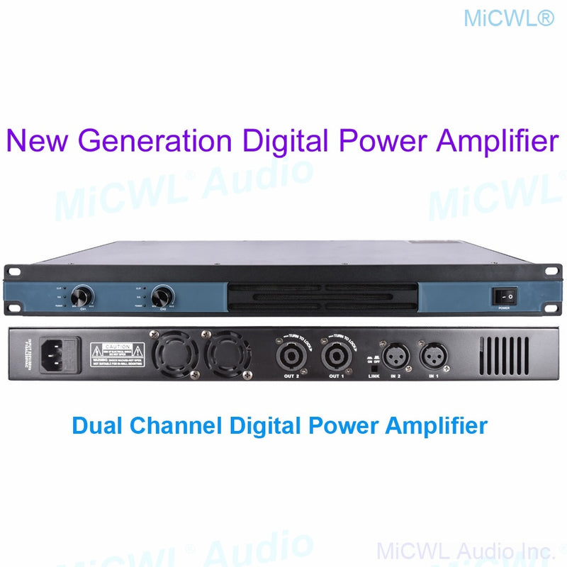 MiCWL 4 Channel Digital Power Amplifier 5200W Karaoke Stage Studio Audio Microphone Speaker New Generation AMP 2600W 2 Channel - MiCWL Audio Inc