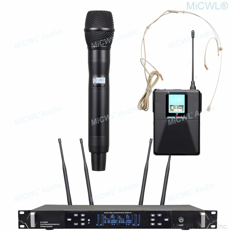 Pro UR4D Beta87 Dual Channel Digital Wireless Microphone Receiver System H4 J4 530-580 MHz True Diversity Microfones