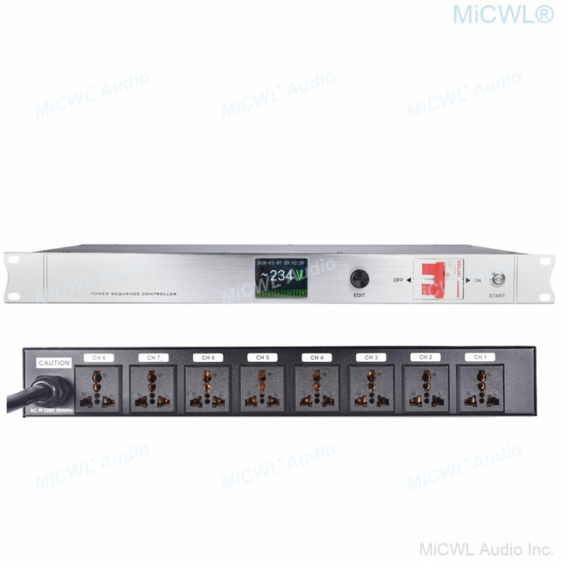 MiCWL 10 Output Rack Mount LCD Power Sequence Controller 30A 6000W Conditioner Surge Protector Power Supply Regulator Air Switch - MiCWL Audio Inc