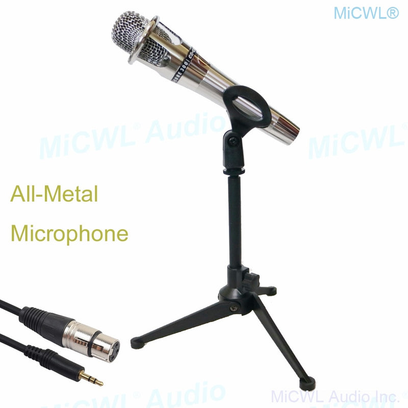 e300 Webcast Condenser Microphone Full Metal Handheld Voice Karaoke Sing Chat Microphones with 3.5mm cable and Desktop Support