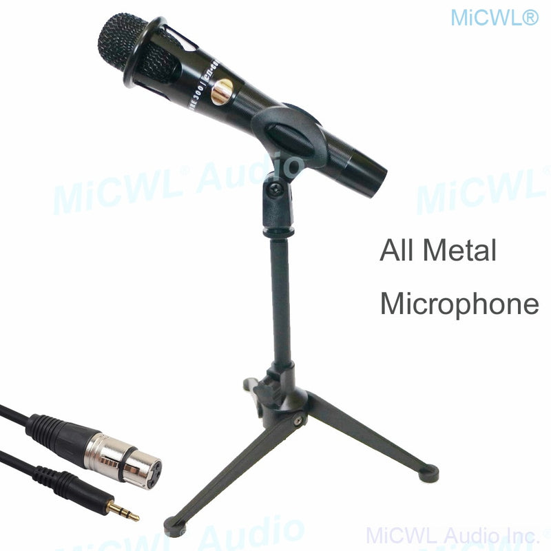 e300 Webcast Condenser Microphone Full Metal Handheld Voice Karaoke Sing Chat Microphones with 3.5mm cable and Desktop Support