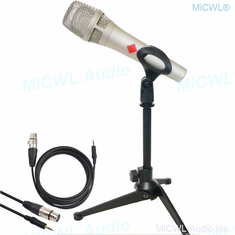 MiCWL Digital Audio Mixer Live Sound Card Mixing Console KMS105 Cardioid Vocal Microphone for Computer Phone Network Live Video