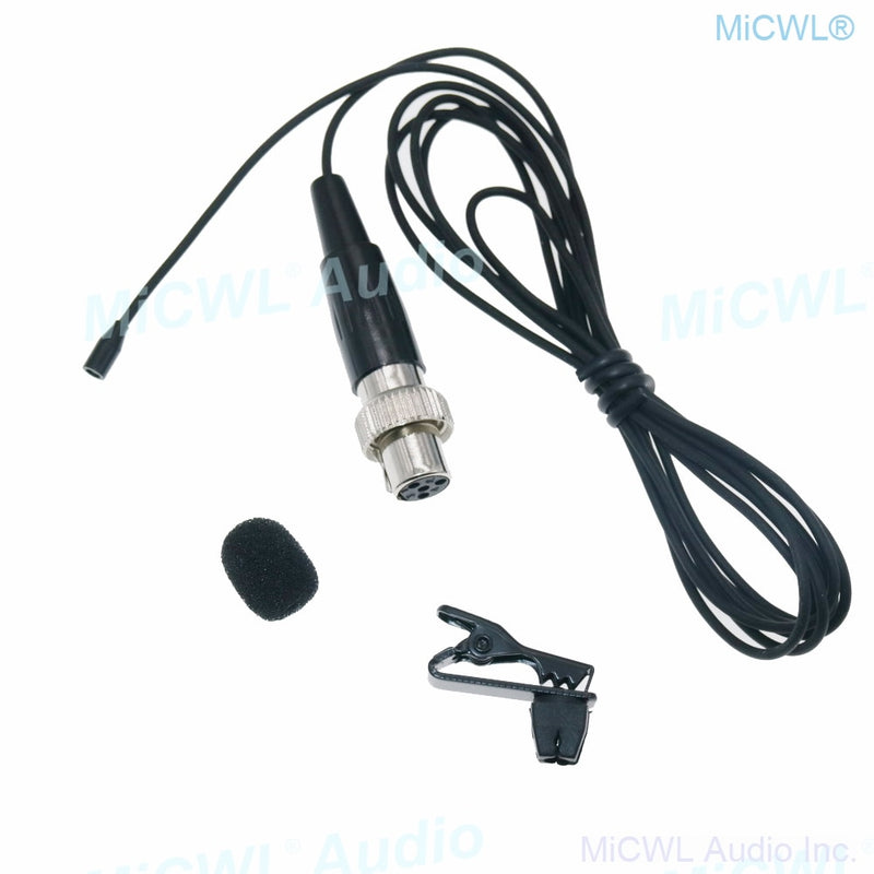 Miniature Lavalier Lapel Microphone For MiPro Audio Wireless Mics System TA4F 4Pin Lock