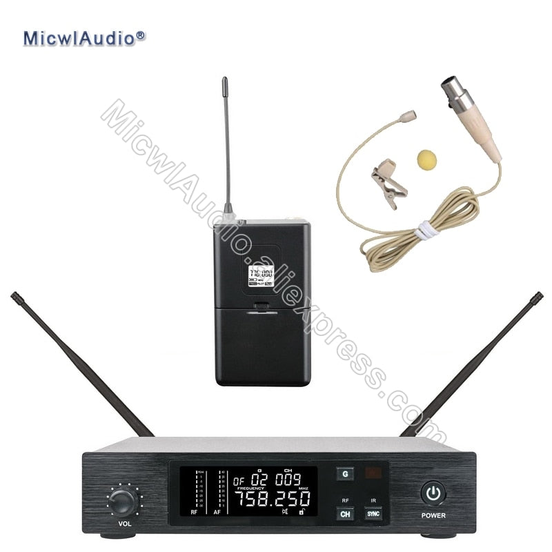 Stage Performance Wireless Microphone UHF System Transmitter Sets With Handheld Headset Lavaliver Musical Instrument ForBodypack