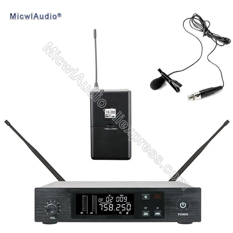 Stage Performance Wireless Microphone UHF System Transmitter Sets With Handheld Headset Lavaliver Musical Instrument ForBodypack