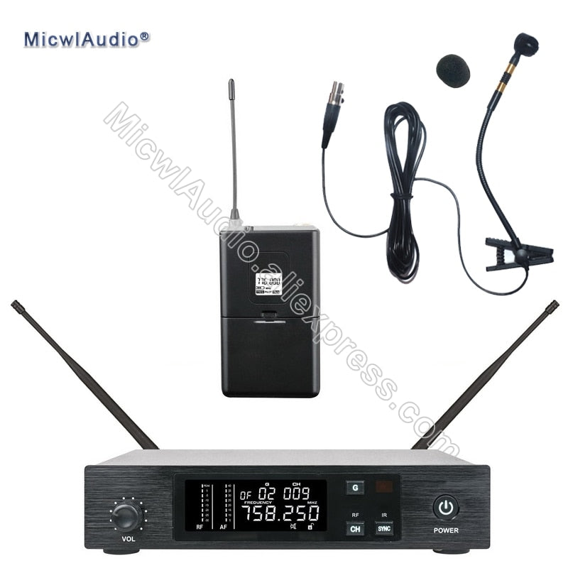 Stage Performance Wireless Microphone UHF System Transmitter Sets With Handheld Headset Lavaliver Musical Instrument ForBodypack