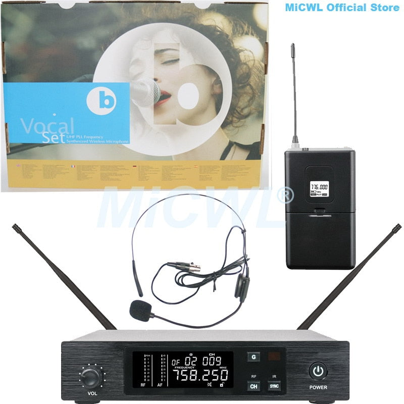 MiCWL D100 UHF Wireless Audio Microphone Karaoke Stage Home Church School Headset Handheld Lavalier Microphones System