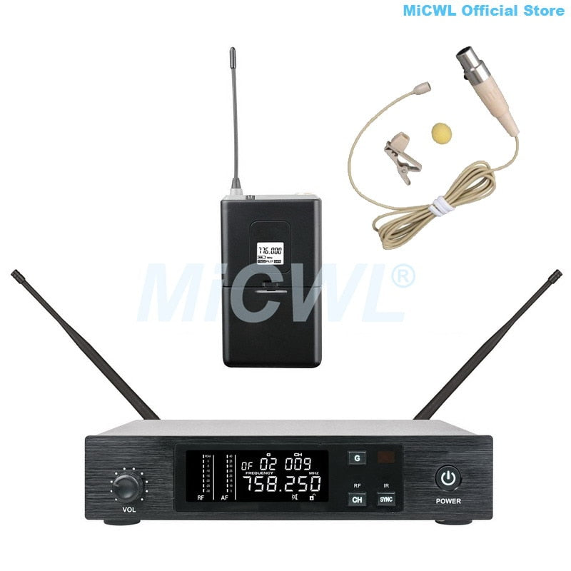 MiCWL D100 UHF Wireless Audio Microphone Karaoke Stage Home Church School Headset Handheld Lavalier Microphones System