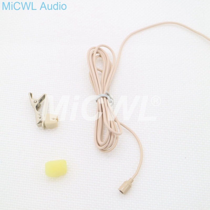 Mini Clip Lavalier Lapel Microphone for Sennheiser Belt Pack Wireless System 3.5mm Lock Jack Black Beige color