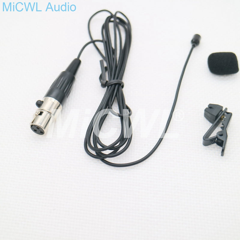 Mini Tie Clip Lavalier Microphone for AKG Samson Gemini TA3F 3Pin XLR Belt Pack Wireless System Black Beige color