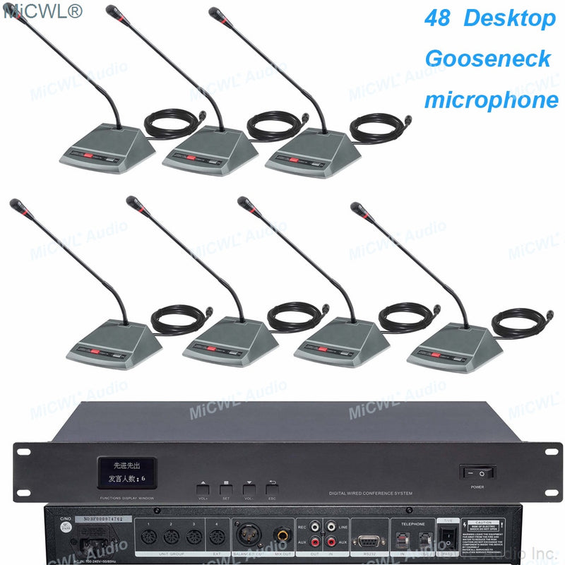 MXC600 Digital Desktop Gooseneck Microphone Meeting Room President Delegate Conference Discussing System MiCWL A351M-A3504 - MiCWL Audio Inc